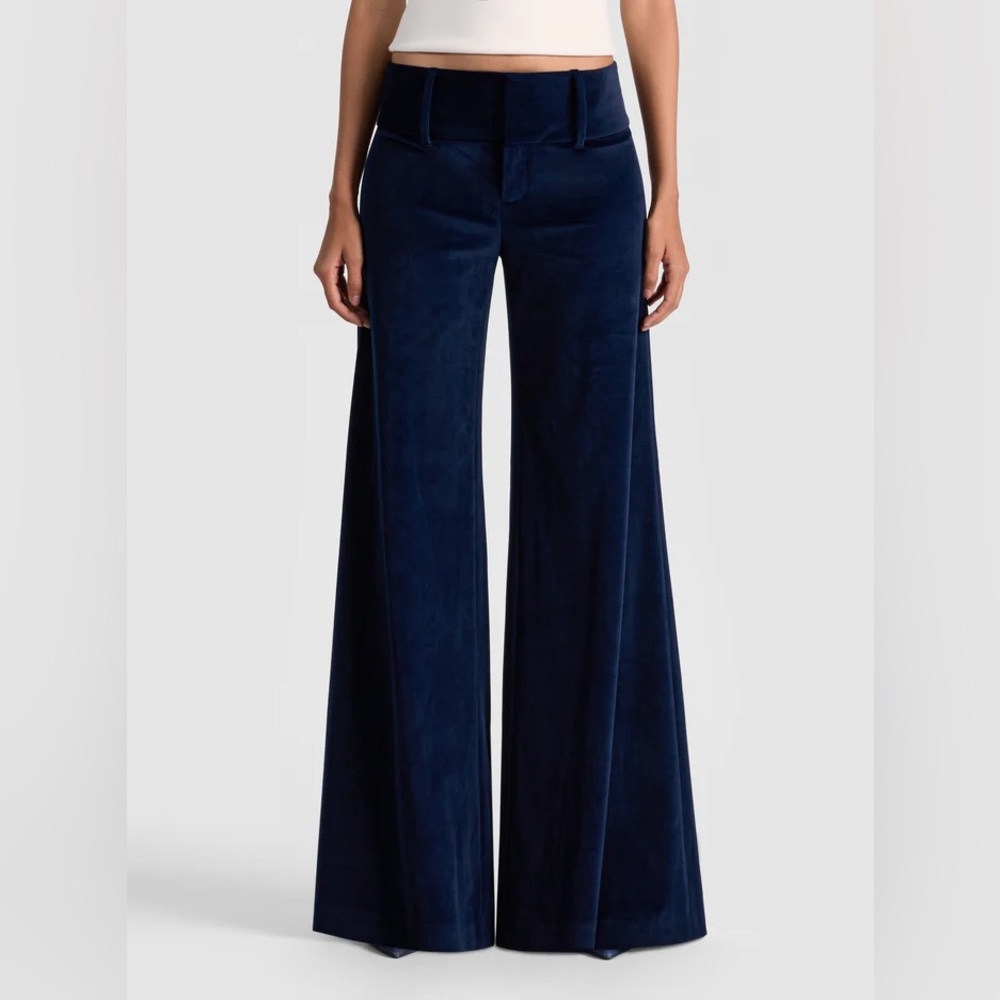 Alice + Olivia Navy Wide Leg Trousers